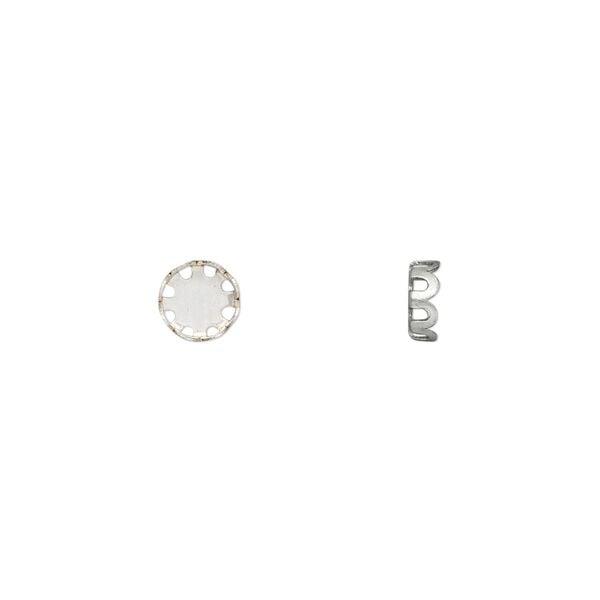 Component, sterling silver, 6mm round with 5mm round setting and closed back. Sold per pkg of 2. image number 0