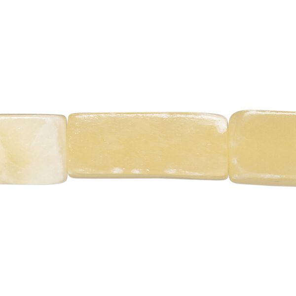 Bead, calcite (coated), 22x10mm-25x11mm square tube, C grade, Mohs hardness 3. Sold per 16-inch strand. image number 0
