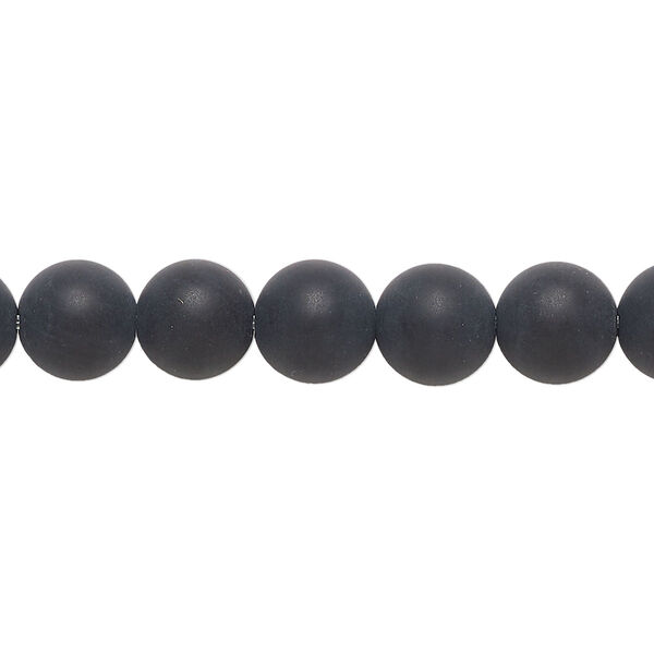 Black onyx 1pkg1, matte round bead 15.5-16 inch 8mm image number 0