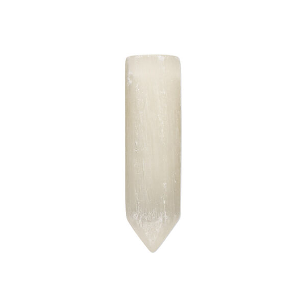 Bead, golden selenite (waxed), 27x6mm-28x7mm hand-cut top-drilled faceted point, B grade, Mohs hardness 2 to 2-1/2. Sold individually. image number 0