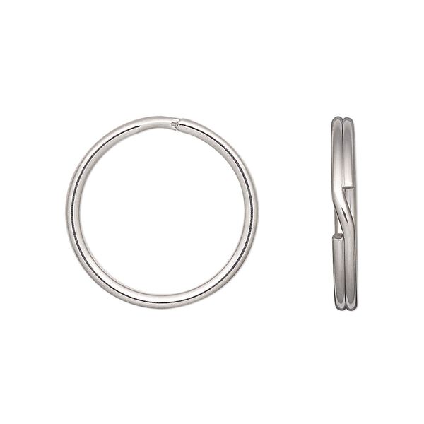 Split ring, stainless steel, 20mm round, 16.5mm inside diameter. Sold per pkg of 20. image number 0