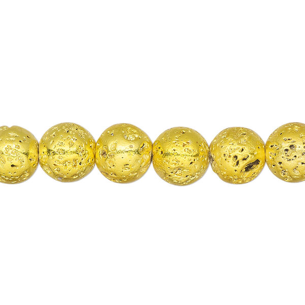 Lava rock 1pkg1, electrocoated round bead 15.5-16 inch 7-8mm image number 0