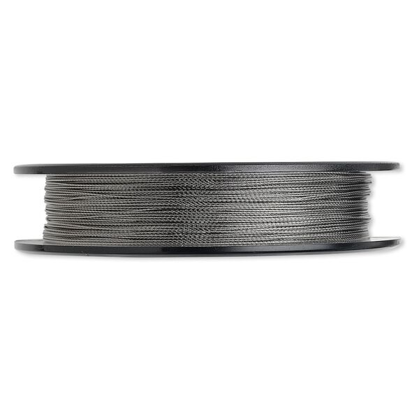 Beading wire, Tigertail™, nylon-coated stainless steel, clear, 3 strand, 0.015-inch diameter. Sold per 100-foot spool. image number 0