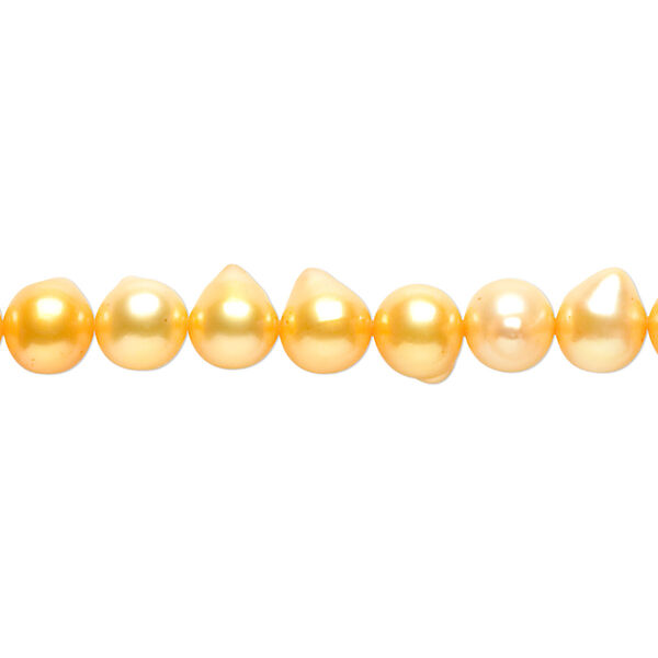 Pearl, cultured freshwater (dyed), buttercup, 6-7mm flat-sided potato, D grade, Mohs hardness 2-1/2 to 4. Sold per 16-inch strand. image number 0