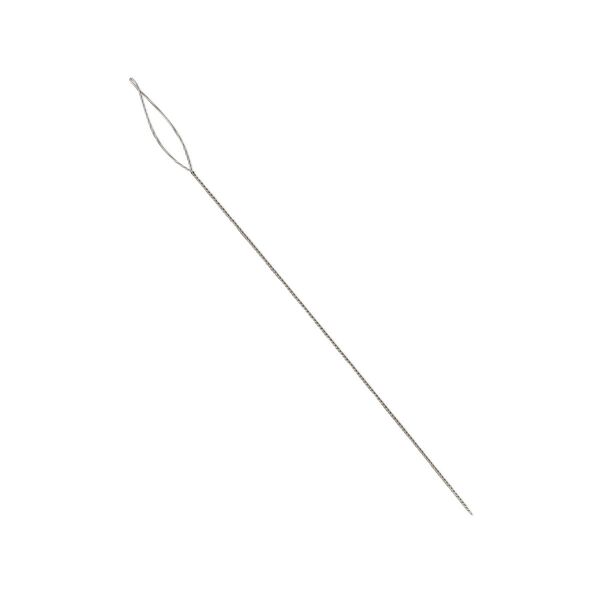 Needle, Beadalon®, stainless steel, pkg/4, 2-1/2 inches, fine, 0.3mm width, collapsible-eye twisted wire. image number 0
