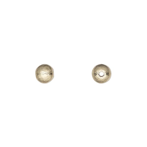 14Kt gold-filled 1pkg2, hammered round bead 6mm image number 0