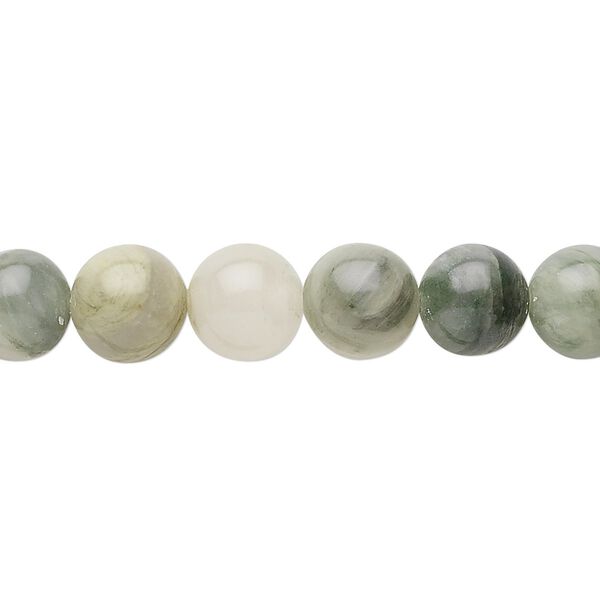 Green line jasper 1pkg1, round bead natural 15.5-16 inch 8mm image number 0