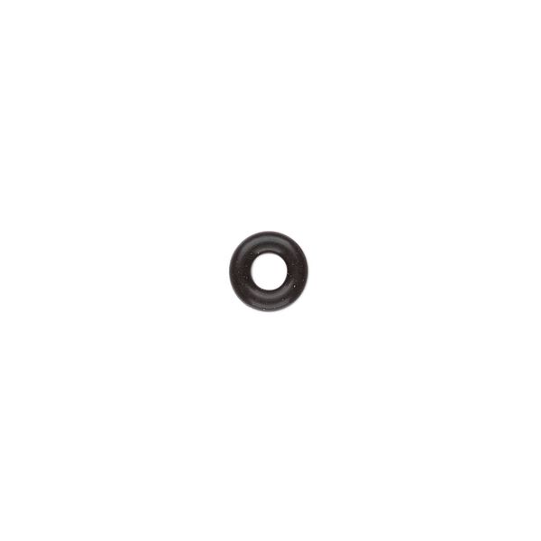 Component, Oh! Ring™, silicone, black, 7mm round with 3mm hole. Sold per pkg of 300. image number 0