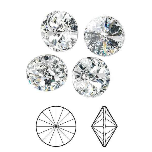 Chaton 4pk crystal foil back, Crystal Passions® 12mm rivoli 1122 image number 0