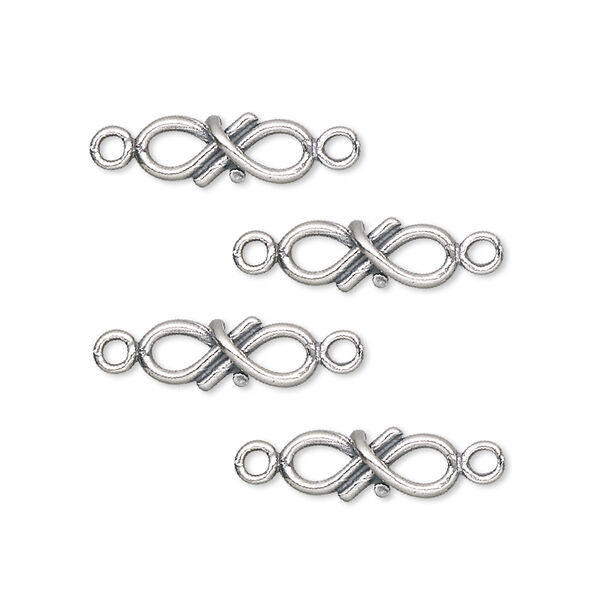 Link, JBB Findings, sterling silver, 13x6mm oval twist. Sold per pkg of 4. image number 0