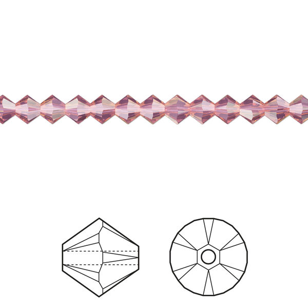 Bead 48pk cyclamen opal, Crystal Passions® 4mm bicone 5328 image number 0