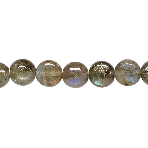 Labradorite 1pkg1, flat round bead natural A- grade, 15.5-16 inch 8mm image number 0