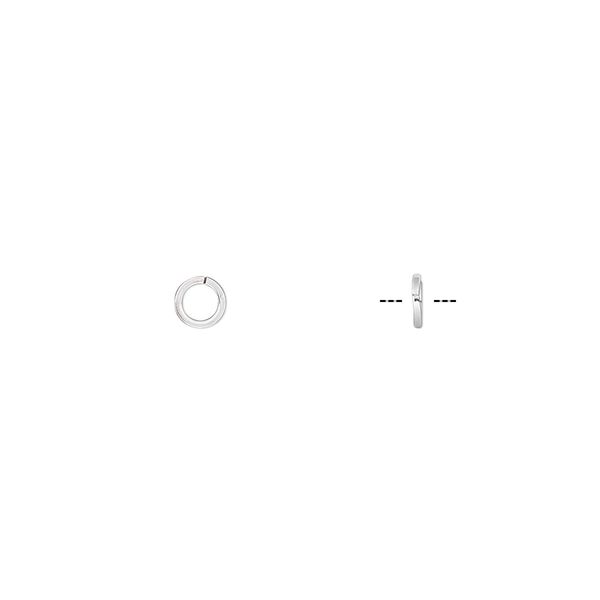 Jump ring, sterling silver, 4mm round square wire, 2.7mm inside diameter, 22 gauge. Sold per pkg of 50. image number 0