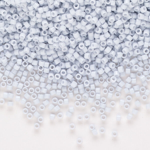 Seed bead, Delica®, glass, pkg/50g, #11 round, opaque glazed luster light grey (DB-0209-1). image number 0