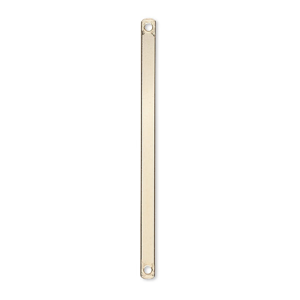 Link, 14Kt gold-filled, 38x2mm smooth bar with 2 loops. Sold per pkg of 2. image number 0