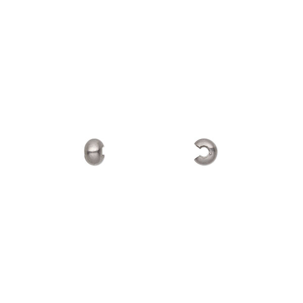 Crimp cover, stainless steel, 3mm round. Sold per pkg of 500. image number 0