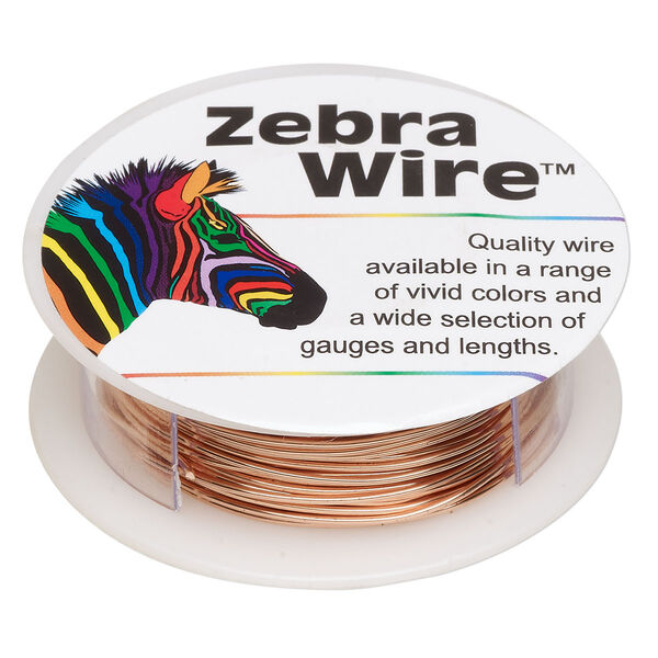 Wire, Zebra Wire™, natural copper, round, 20 gauge. Sold per 15-yard spool. image number 0