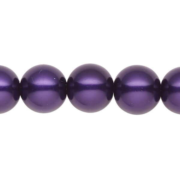 Pearl 1pk purple, Celestial Crystal® 12mm round 15.5-16 inch image number 0