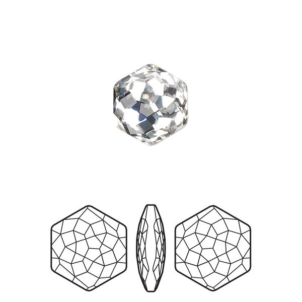 Fancy stone 96pk crystal foil back, Swarovski® 11.2x10mm thin hexagon 4683 image number 0