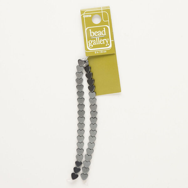 Hemalyke™ 1pkg1, flat heart bead 8 inch 6-7mm image number 0