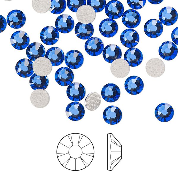 Flat back 144pk sapphire foil back, Preciosa MAXIMA Czech crystal hotfix rhinestone 4.6-4.8mm chaton rose round SS20 image number 0