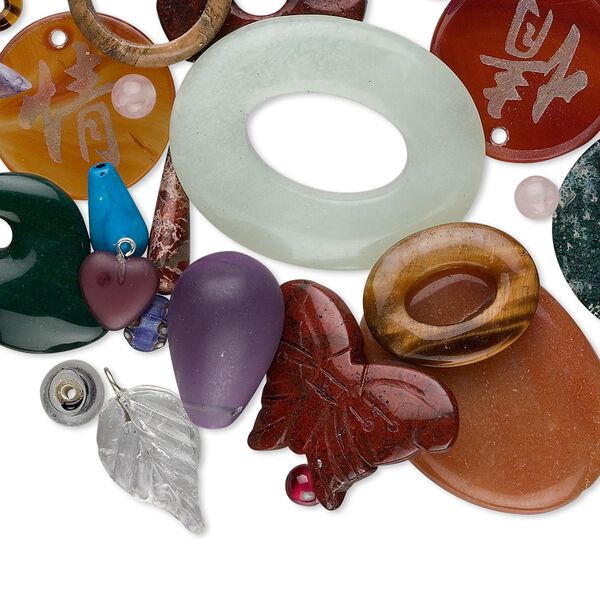 Multi-gemstone 1pkg1, mixed shape bead / component 1/4 kg mix 3-50mm image number 0
