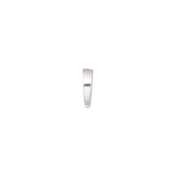 Bail, pearl enhancer, sterling silver, 10x6mm hinged oval with hole, 4mm grip length. Sold individually. image number 0