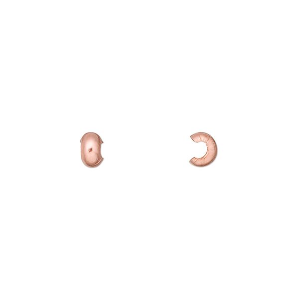Crimp cover, copper-plated copper, 4mm. Sold per pkg of 100. image number 0