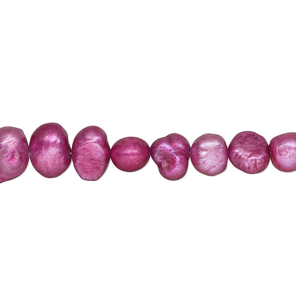 Pearl, cultured freshwater (dyed), mulberry, 5-6mm flat-sided potato, D grade, Mohs hardness 2-1/2 to 4. Sold per 16-inch strand. image number 0
