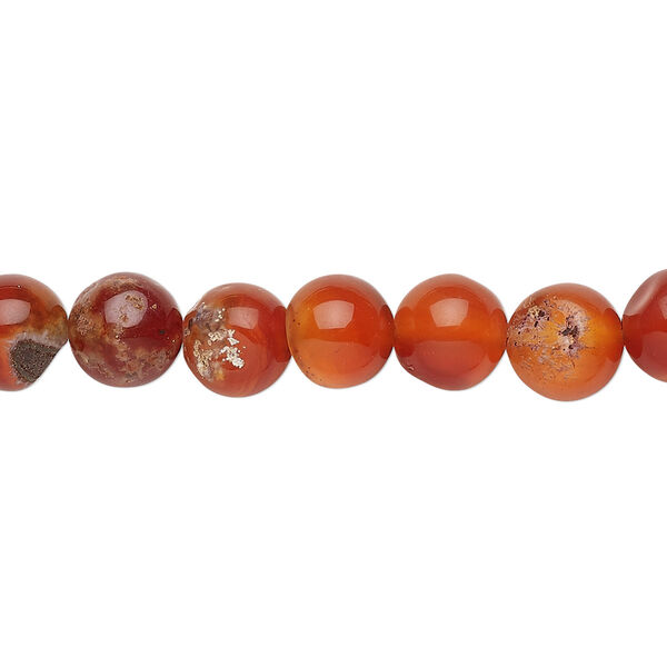 Red agate 1pkg1, round bead 15 inch 7-8mm image number 0