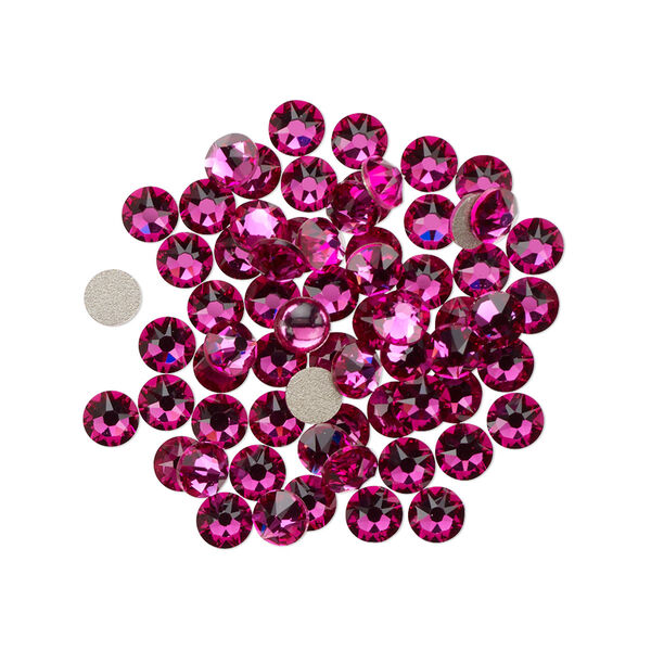 Flat back 1440pk fuchsia foil back, Swarovski® 3.8-4mm rose round SS16 2088 image number 0