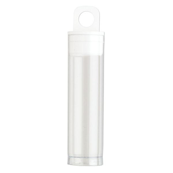Vial, plastic, clear and white, 2 x 9/16 inch cylinder with hang tab. Sold per pkg of 10. image number 1