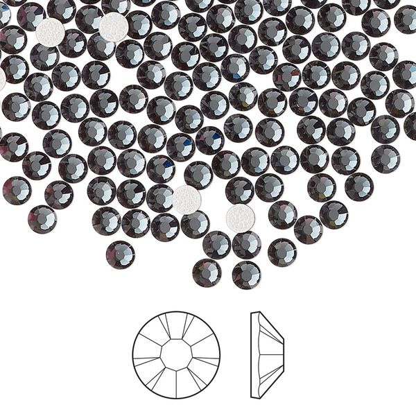 Flat back 144pk light graphite foil back, Preciosa MAXIMA Czech crystal hotfix rhinestone 3-3.2mm chaton rose round SS12 image number 0