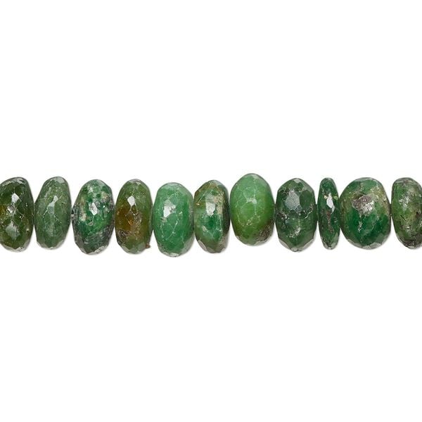 Chrome diopside 1pkg1, hand-cut faceted rondelle bead natural 8 inch 7x4mm-8x5mm image number 0