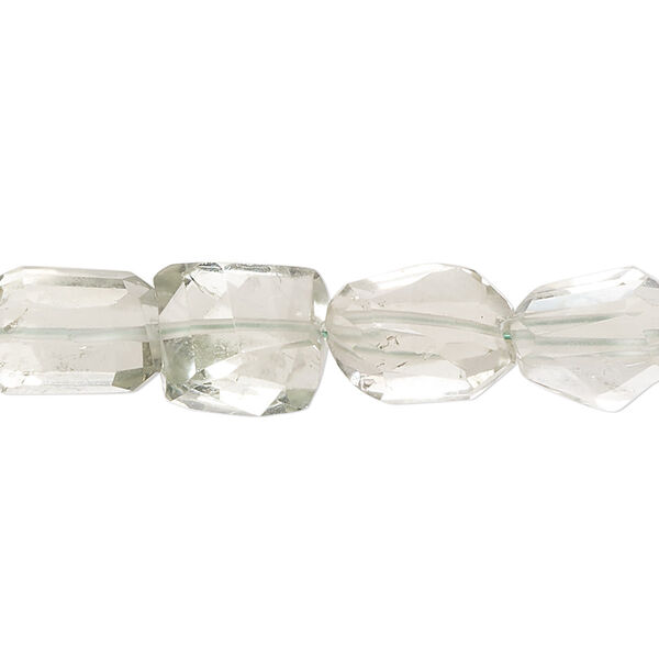 Green quartz 1pkg1, hand-cut faceted nugget bead 13 inch small image number 0
