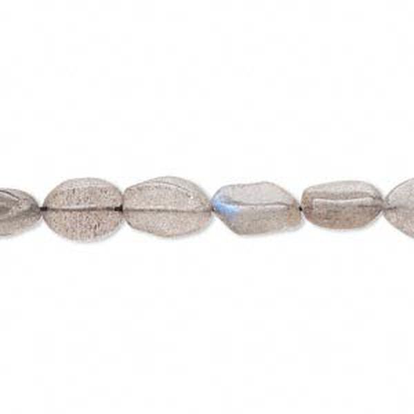 Labradorite 1pkg1, hand-cut puffed oval bead natural 13 inch 8x6mm-13x8mm image number 0