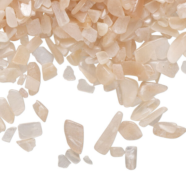 Peach moonstone 1pkg1, undrilled tumble polished chip natural 2 oz mini image number 0
