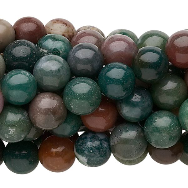 Fancy jasper 1pkg10, round bead natural 15.5-16 inch 8mm image number 0