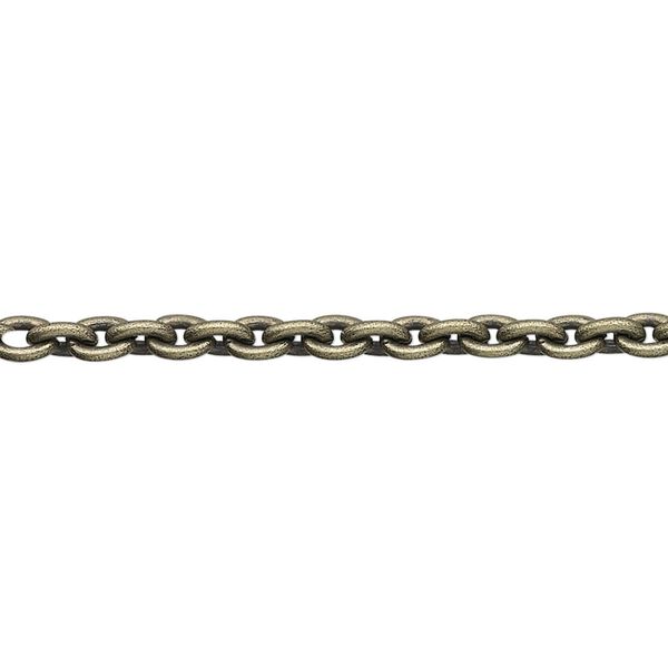 Chain, antique gold-plated steel, 4.8x3.3mm cable. Sold per pkg of 5 feet. image number 0