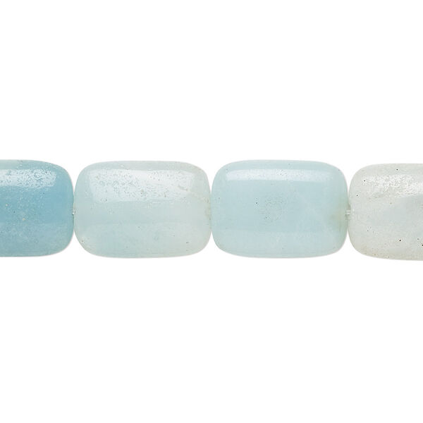 Amazonite 1pkg1, hand-cut rectangle bead natural light to dark 15.5-16 inch 14x10mm image number 0