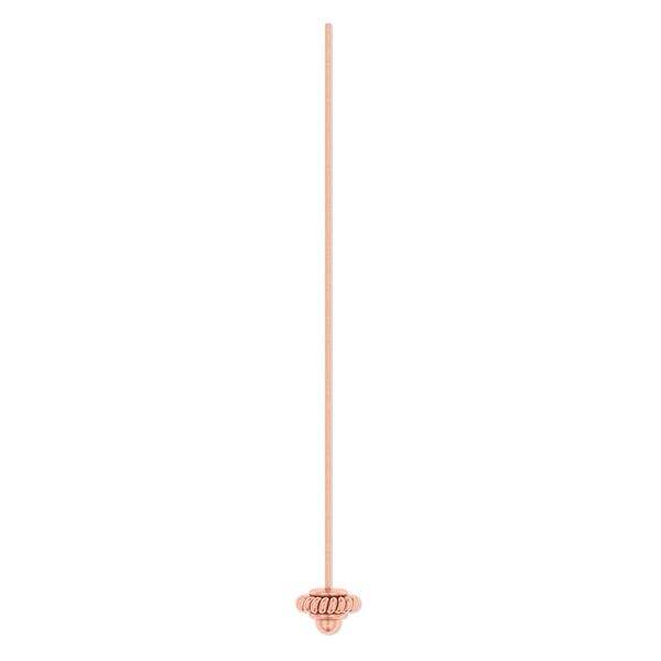 Head pin, copper, 2-1/2 inches with 7mm round twisted wire, 20 gauge. Sold per pkg of 12. image number 0