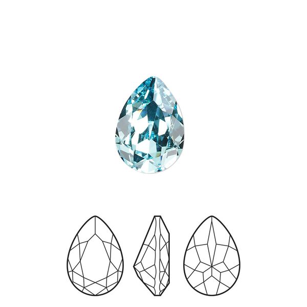 Fancy stone 144pk aqua bohemica foil back, Preciosa MAXIMA Czech crystal rhinestone 14x10mm pear image number 0