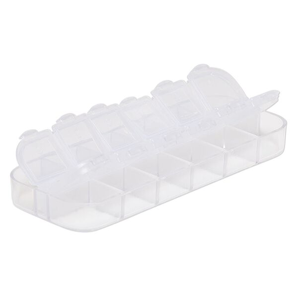 Organizer, acrylic, clear, 5 x 1-3/4 x 1/2 inch rectangle with 12 compartments. Sold per pkg of 2. image number 1