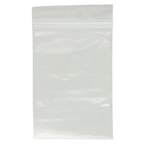 Bag, Tite-Lip™, anti-tarnish plastic, transparent clear, 2x3-inch top zip. Sold per pkg of 1,000. image number 1
