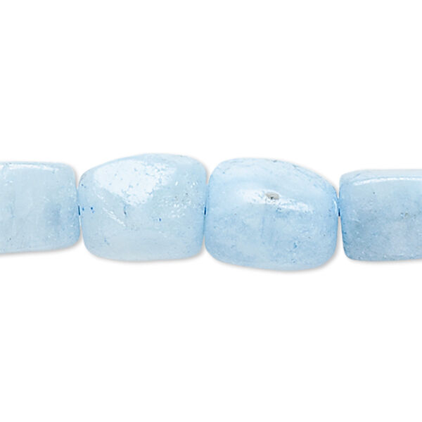 Blue aquamarine 1pkg1, tumbled nugget bead 15.5-16 inch small image number 0
