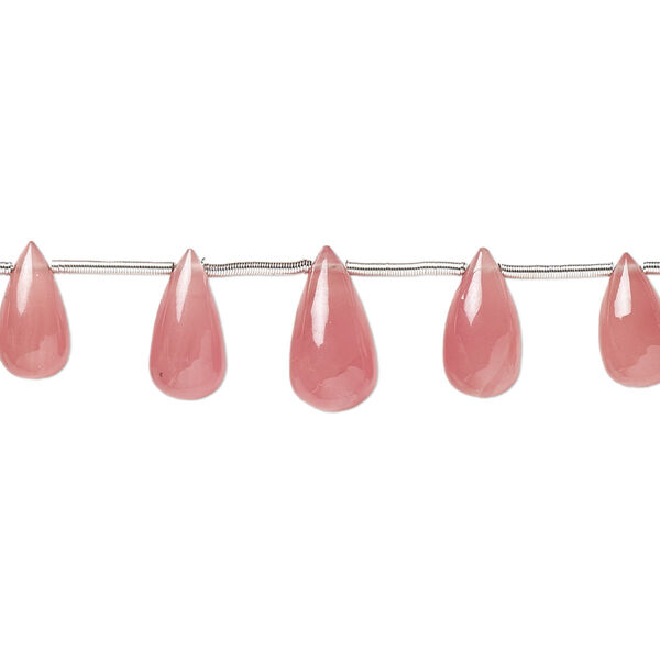 Rhodochrosite 1pkg11, hand-cut top-drilled teardrop bead natural B+ grade, graduated 5x4mm-11x6mm image number 0