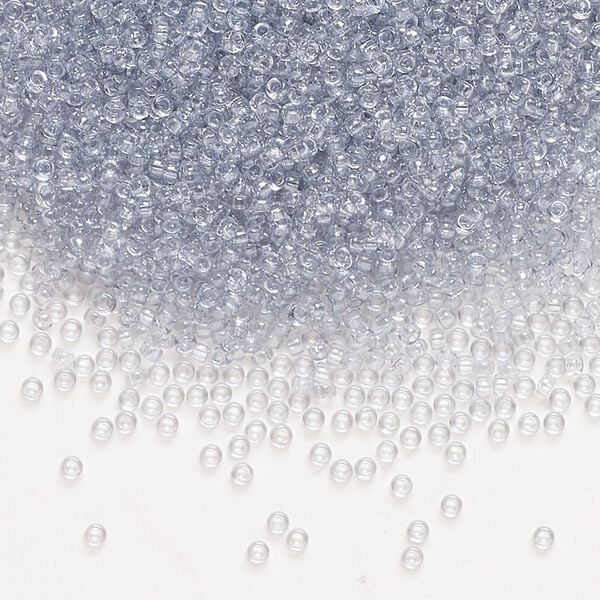 Seed bead, Miyuki, glass, pkg/35g, #15 rocaille, translucent luster shadow crystal (RR-174). image number 0
