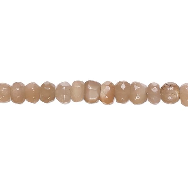 Coffee moonstone 1pkg1, hand-cut faceted rondelle bead natural 17 inch graduated 3x2mm-6x5mm image number 0