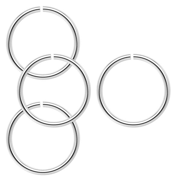 Jump ring, sterling silver, 17.5mm round, 15.1mm inside diameter, 16 gauge. Sold per pkg of 4. image number 0