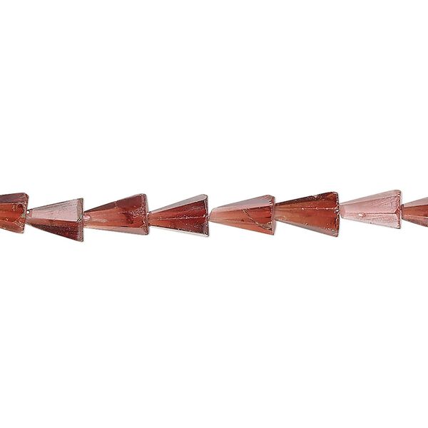 Garnet 1pkg1, hand-cut faceted cone bead natural 15 inch 5x4mm-9x5mm image number 0